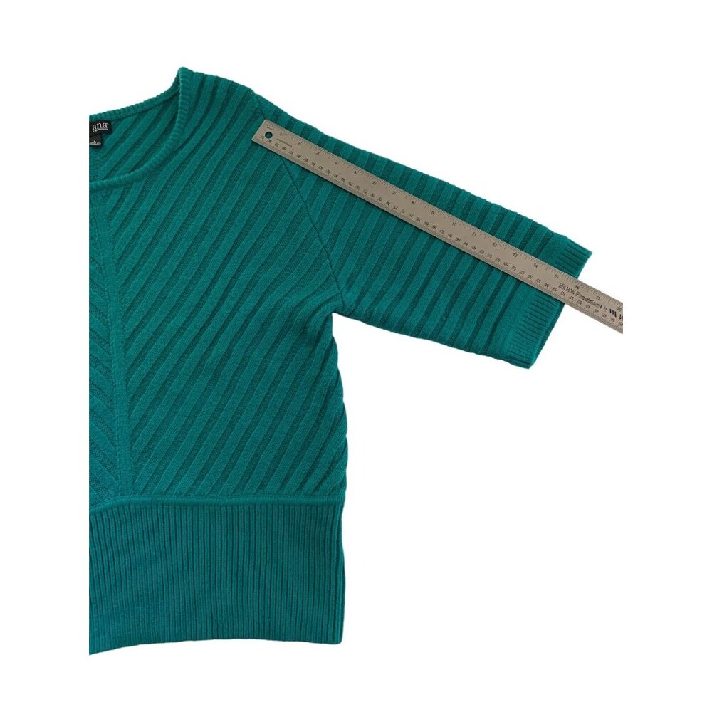 Ana A New Approach Womens Ribbed Knit Sweater Teal Size Large - Picture 9 of 11